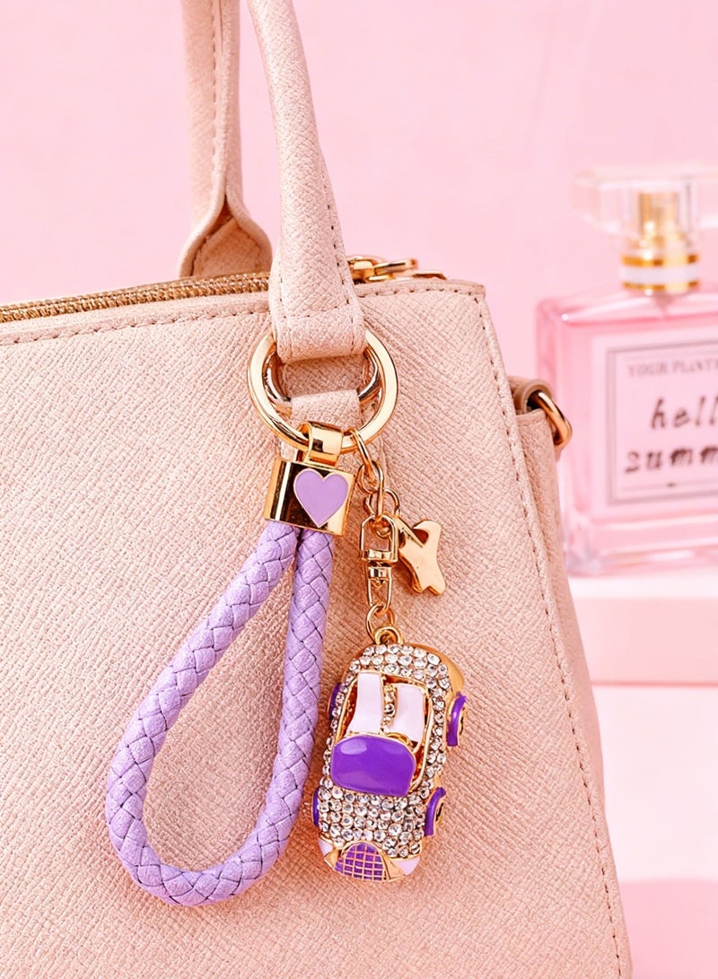 مقفل مفتاح السيارة المصغر الحلو – تزيين بلوري لامع، ملحق مفتاح ومذكرة فريدة - Image 4